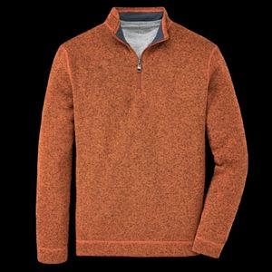 Peter Millar Crown Quarter Zip Fleece Mens XL Squash Orange Pullover Sweater
